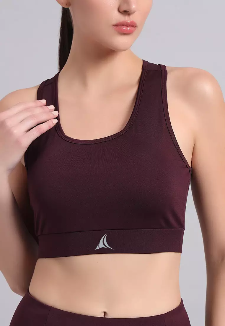 Wine Basic Essential Coord Workout/Running Sports Bra