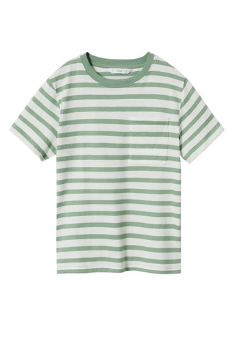 MANGO KIDS green Striped Print T-Shirt 92491KA749AC94GS_1
