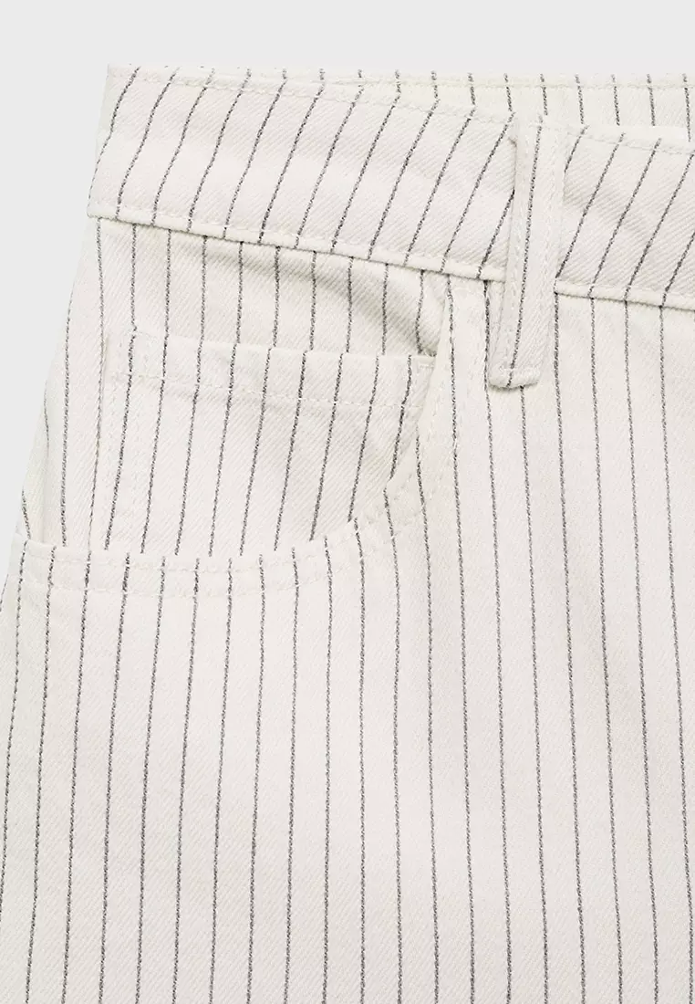 High-Waist Straight Denim Shorts