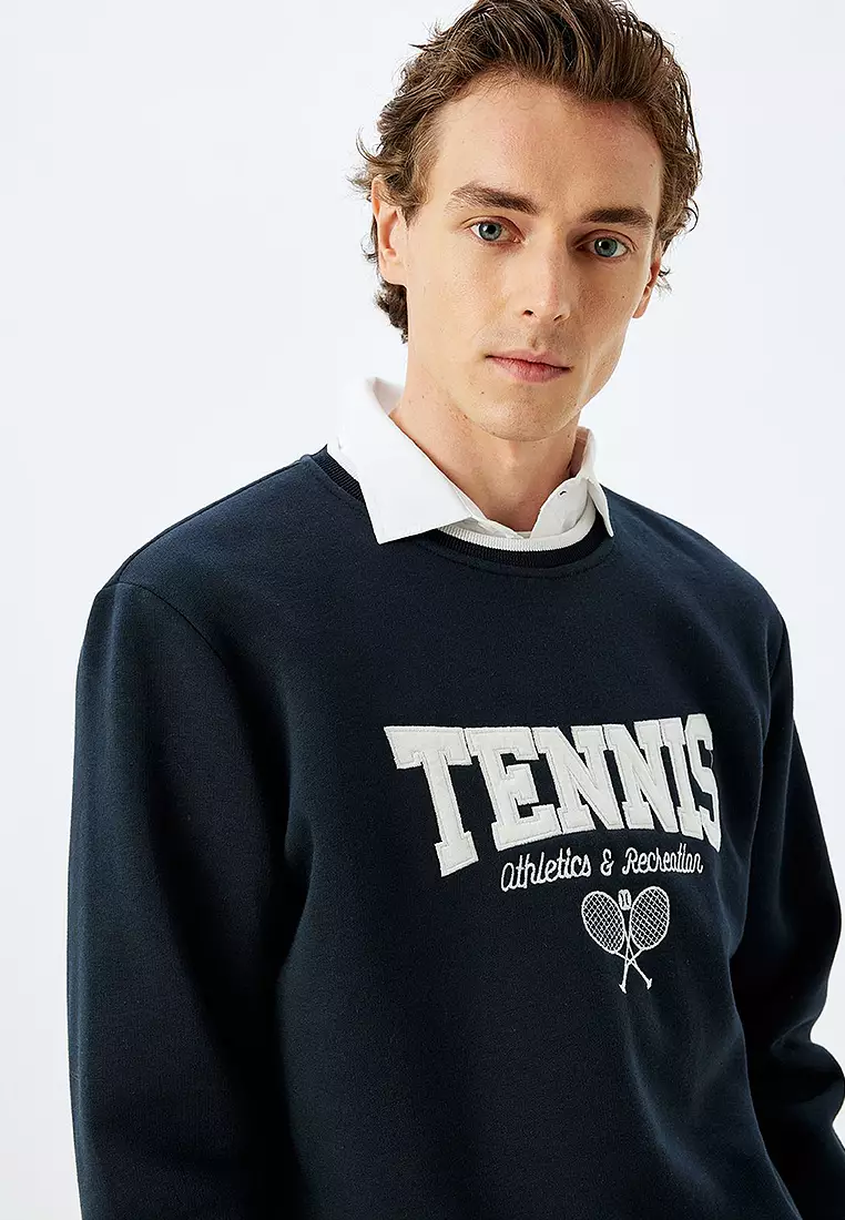 Crew Neck Embroidered Sweatshirt