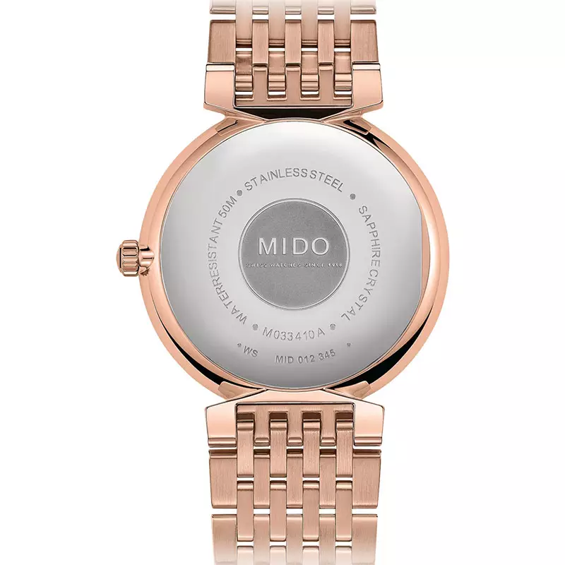 Jam Tangan Pria MIDO Dorada M033.410.33.031.00 Everytime Silver Dial Rose Gold Stainless Steel Strap