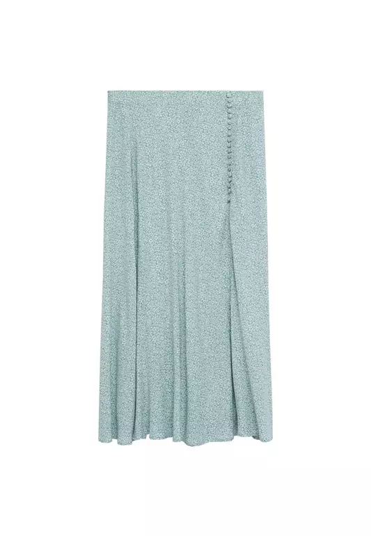 Plus Size Flowy Printed Skirt