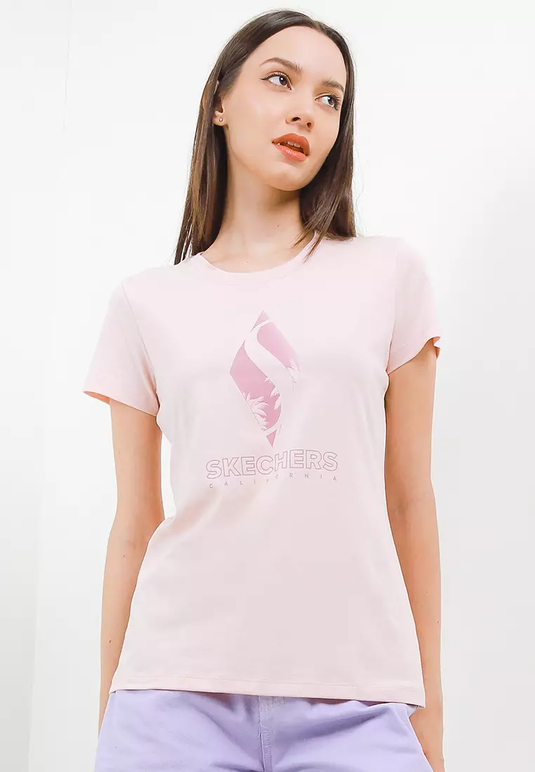 Skechers t shirt pink deals