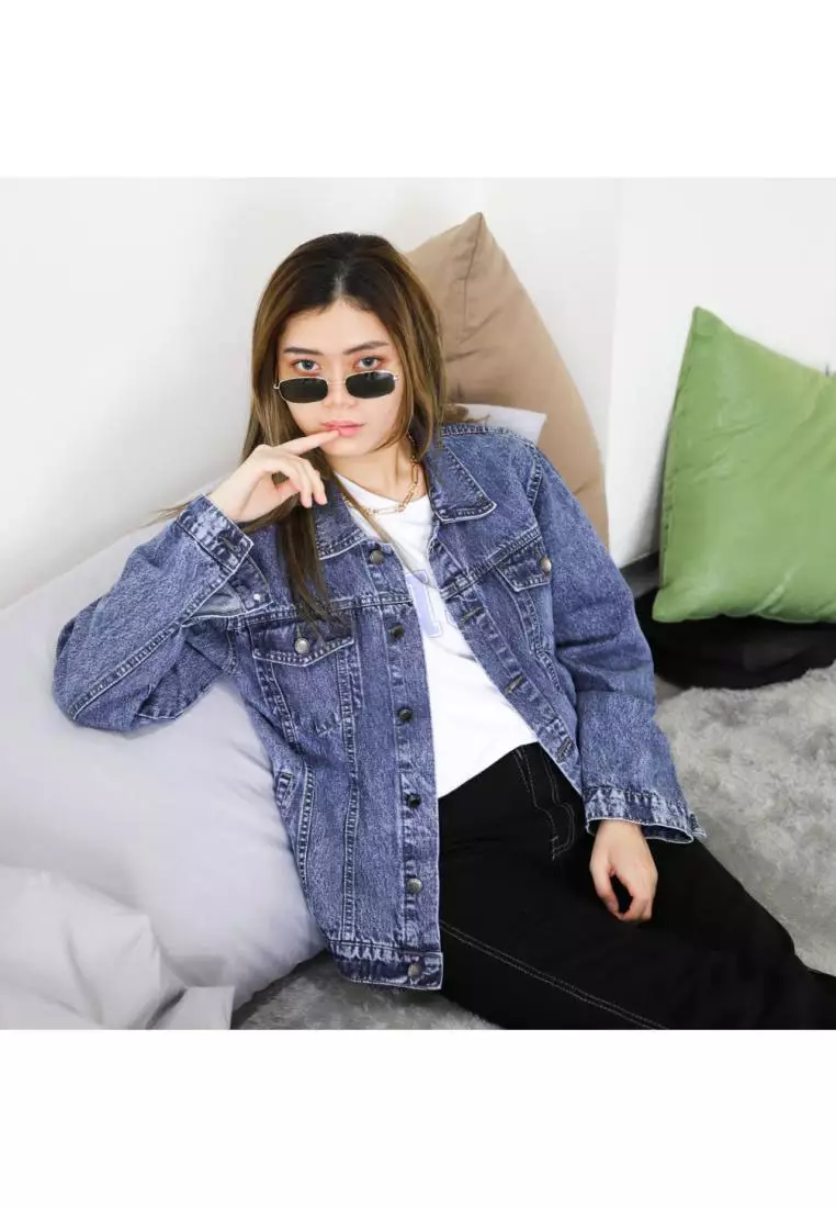 Jaket Jeans Oversize Vintage Blue Acid