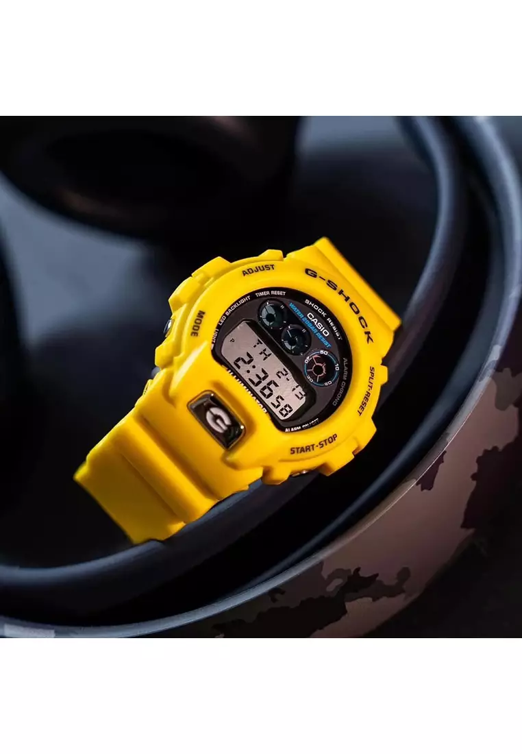 G-Shock DW-6900TR-9DR Men Digital Watch with Yellow Resin Band