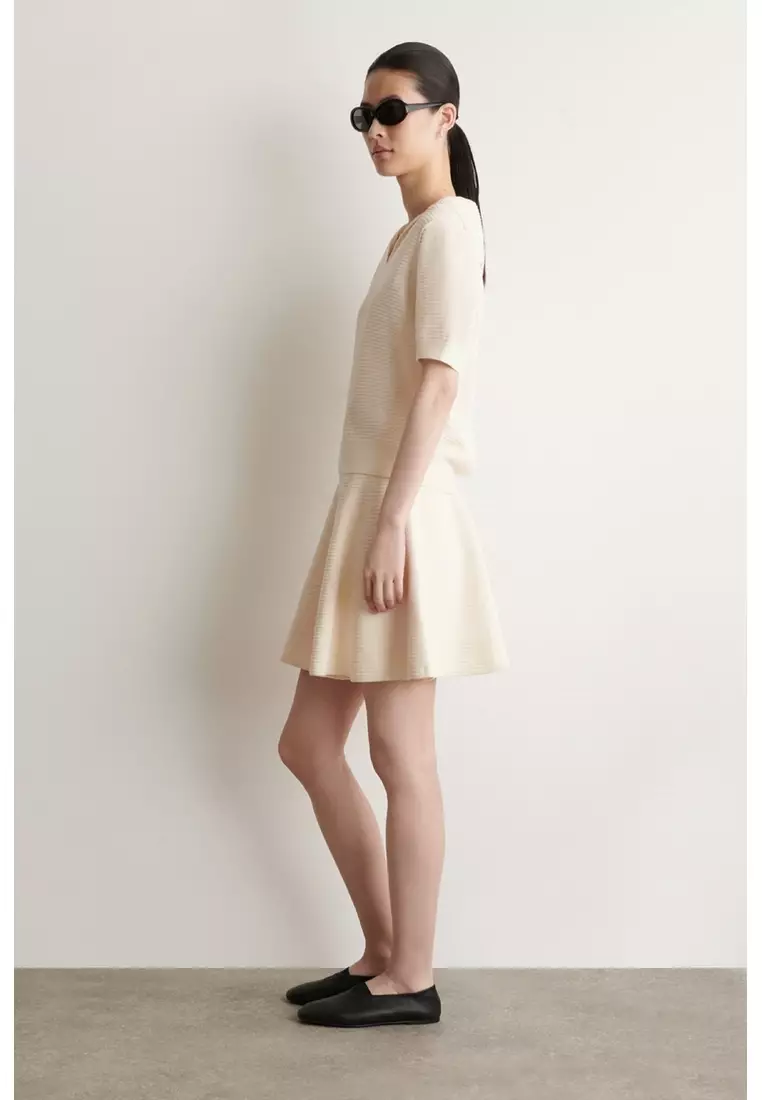 KNITTED FLARED MINI SKIRT