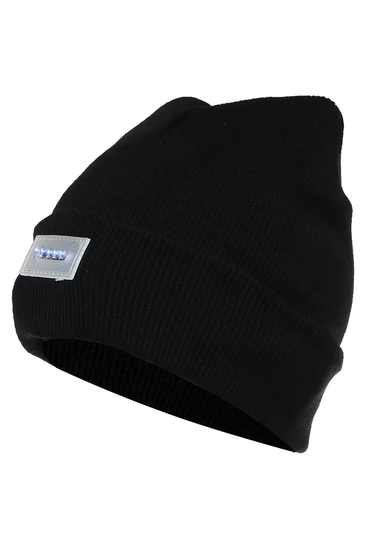 Jumpt Topi Kupluk Camping Fishing Beanie Hat Unisex dengan Lampu LED Material Cotton ORIGINAL - Black
