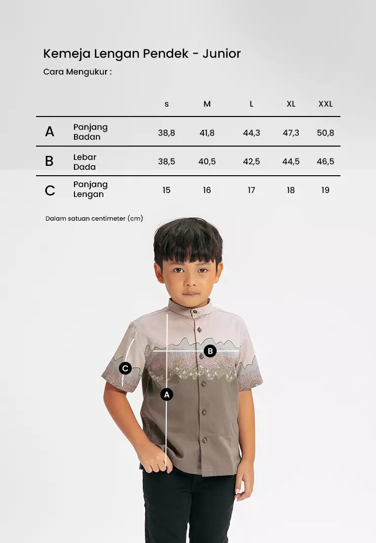 MANZONE - Shams SS Junior - Kemeja Koko Shanghai Anak Lengan Pendek - Beige