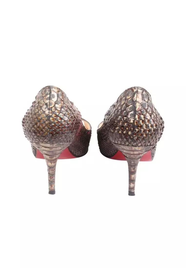 Buy CHRISTIAN LOUBOUTIN Pre Loved CHRISTIAN LOUBOUTIN Python Peep