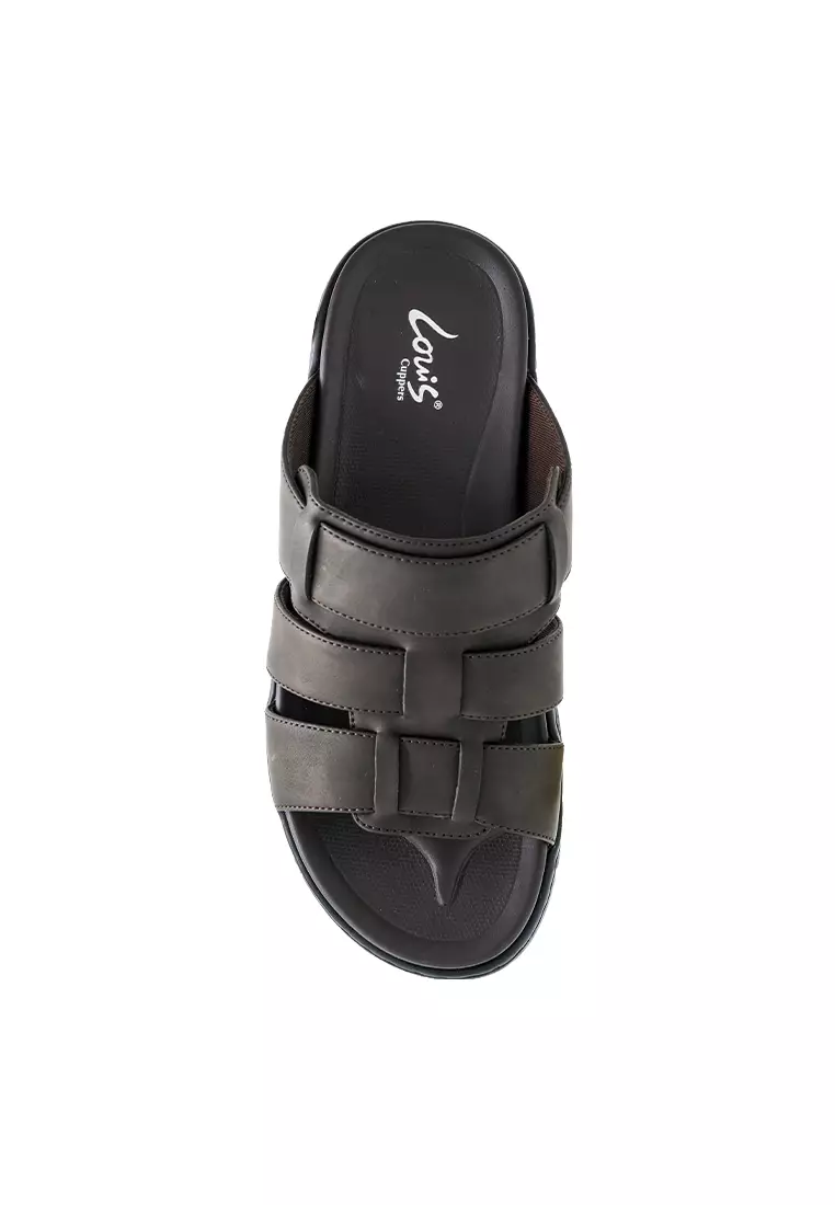 Men Slip On Faux Leather Casual Sandals - 240141238