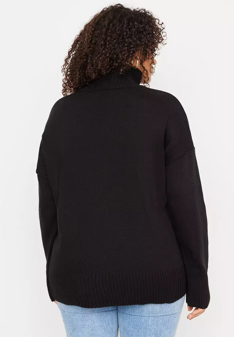 Plus Size Turtleneck Knit Sweater