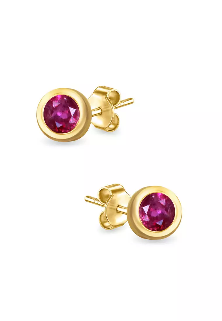 Buy Aquae Jewels Earrings My BirthStone 18K Gold Yellow Gold