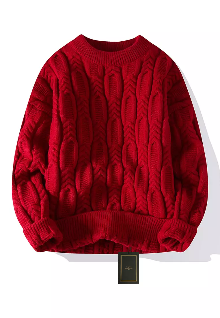 Red knit sweater on sale mens