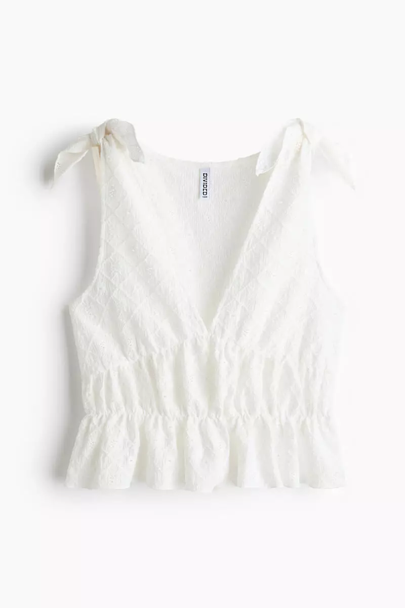 Pointelle jersey top