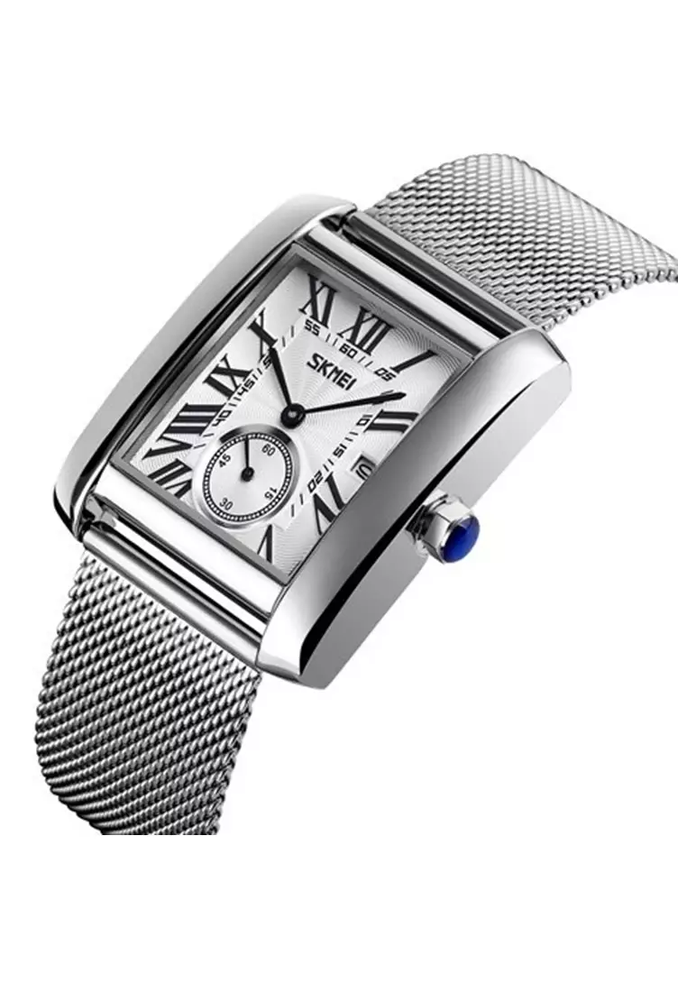 Jam Tangan Casual Analog Pria Water Resistant 30m Strap Tali Material Stainless Steel WQ23 ORIGINAL