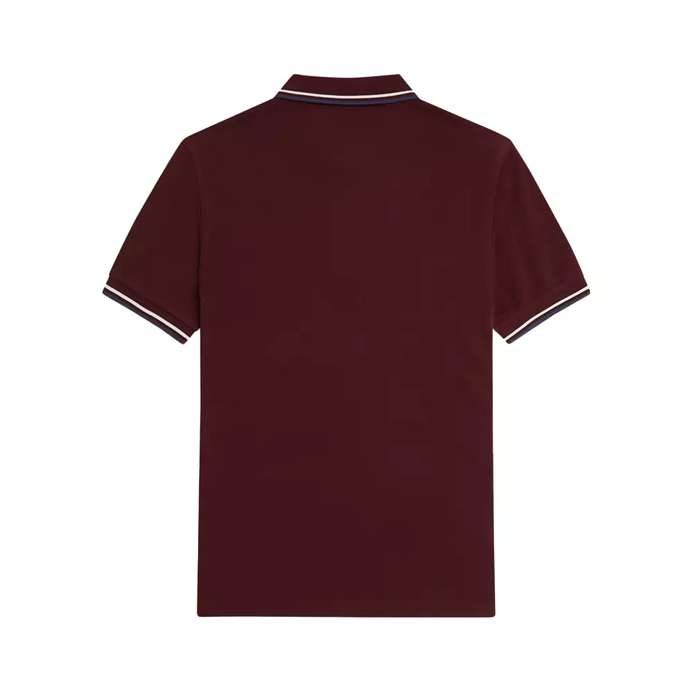 Twin Tipped Polo Shirt Oxblood/Ecru/Tennis Blue