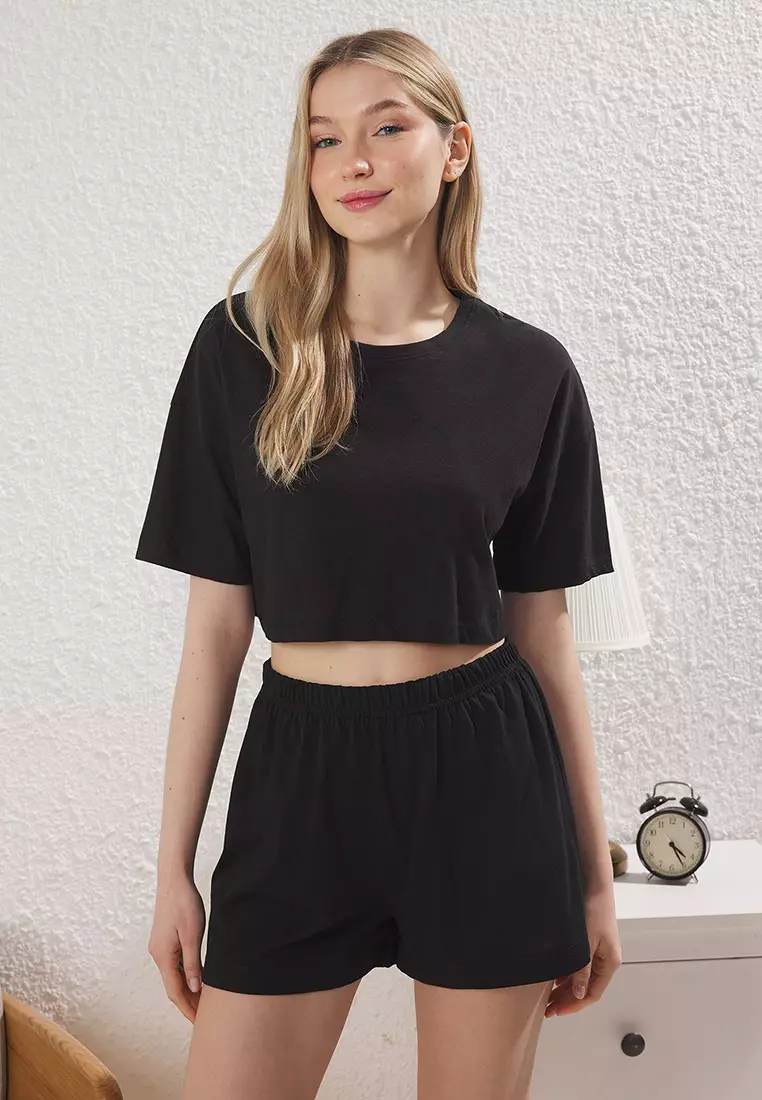 Black-Multicolored 3-Pack 100% Cotton Plaid Knitted Pajama Bottoms THMSS25PJ00016