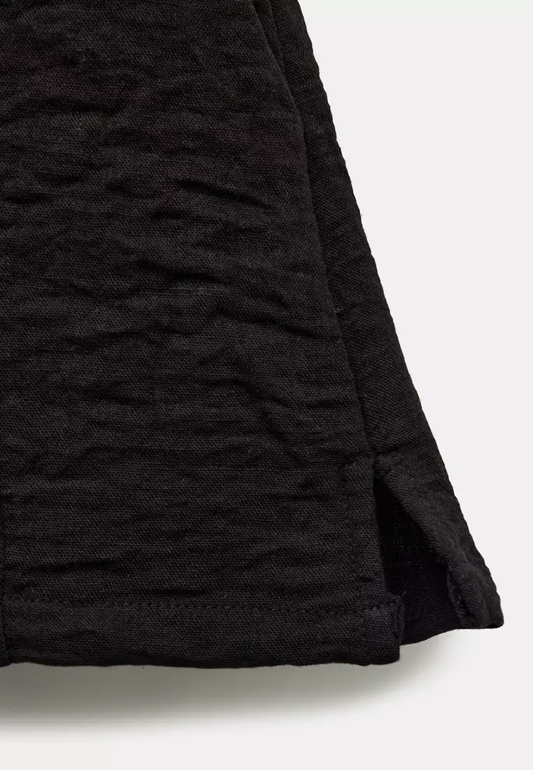 Tie Waist Textured Swim Shorts