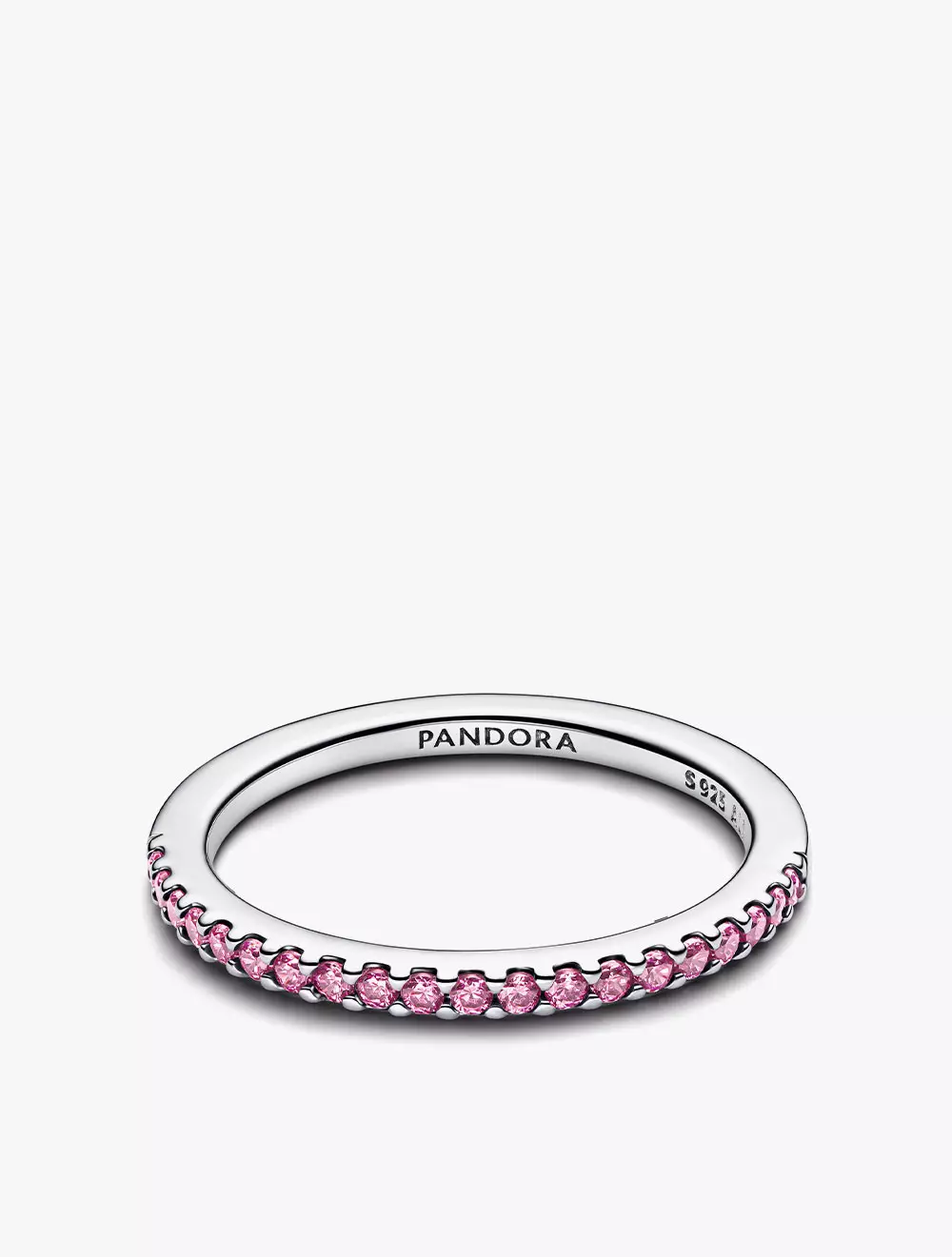 Sterling Silver Ring With Fancy Pink Cubic Zirconia - 54