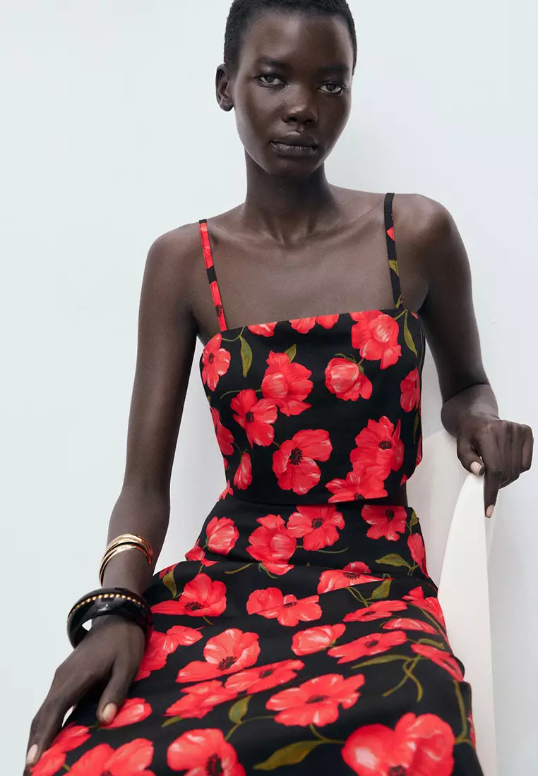 Floral-Print Flared Skirt