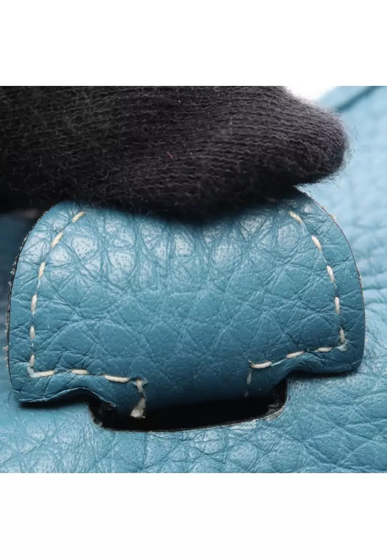 Pre-Loved Hermès Evelyn 3 Troyes PM blue jean Shoulder bag Clemence leather blue silver hardware □N engraved