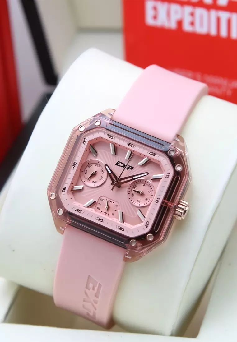 Expedition EXP - Jam Tangan Chronograph Wanita - Pink - Rubber Strap - 6840 MFRRGPN