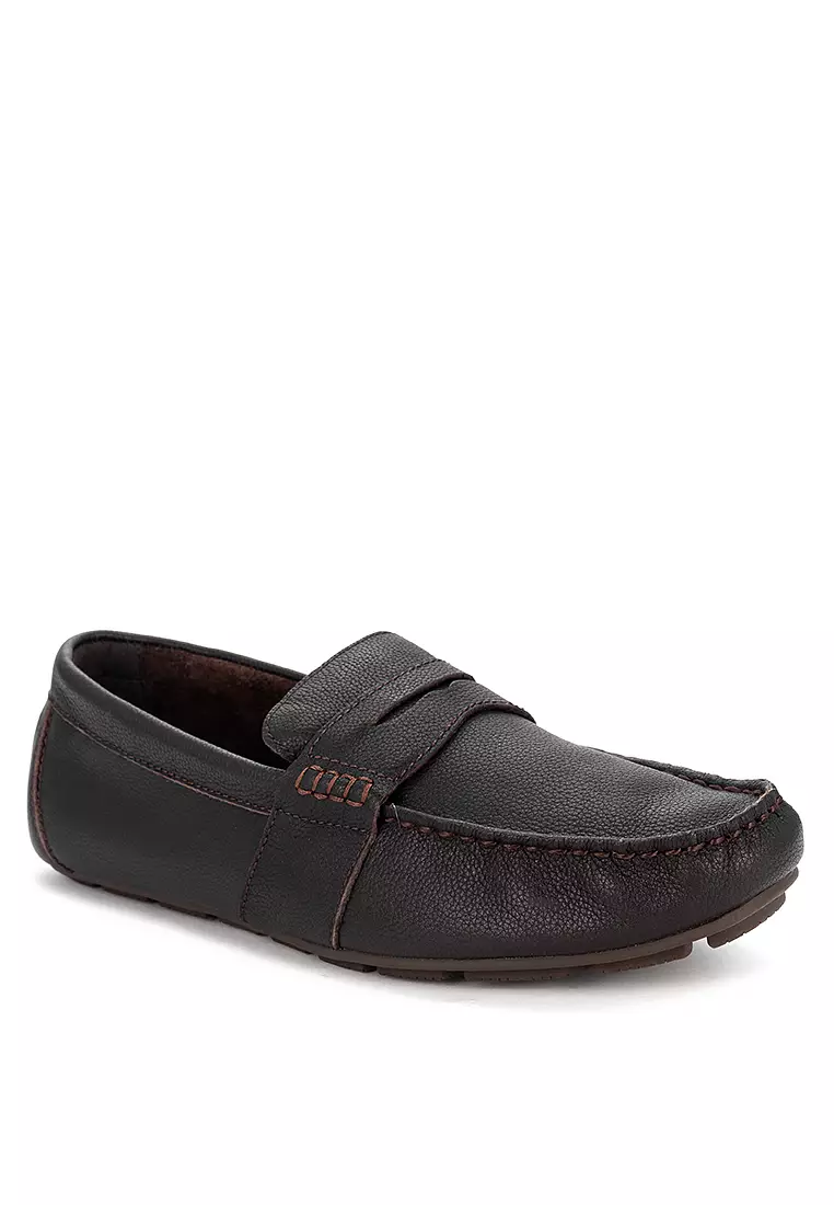 Men's Wave Driver Penny Loafers Dark Brown