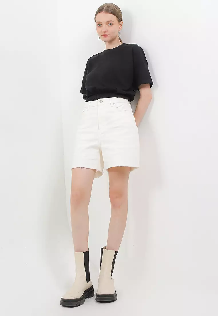 Luxina Elastic Hem Cropped Tee