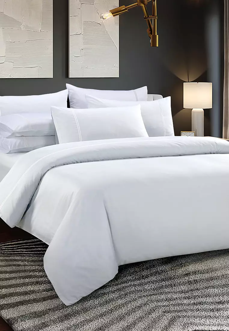 Buy 100 LongStaple Cotton 1000TC White Fitted Sheet Set (Hotel