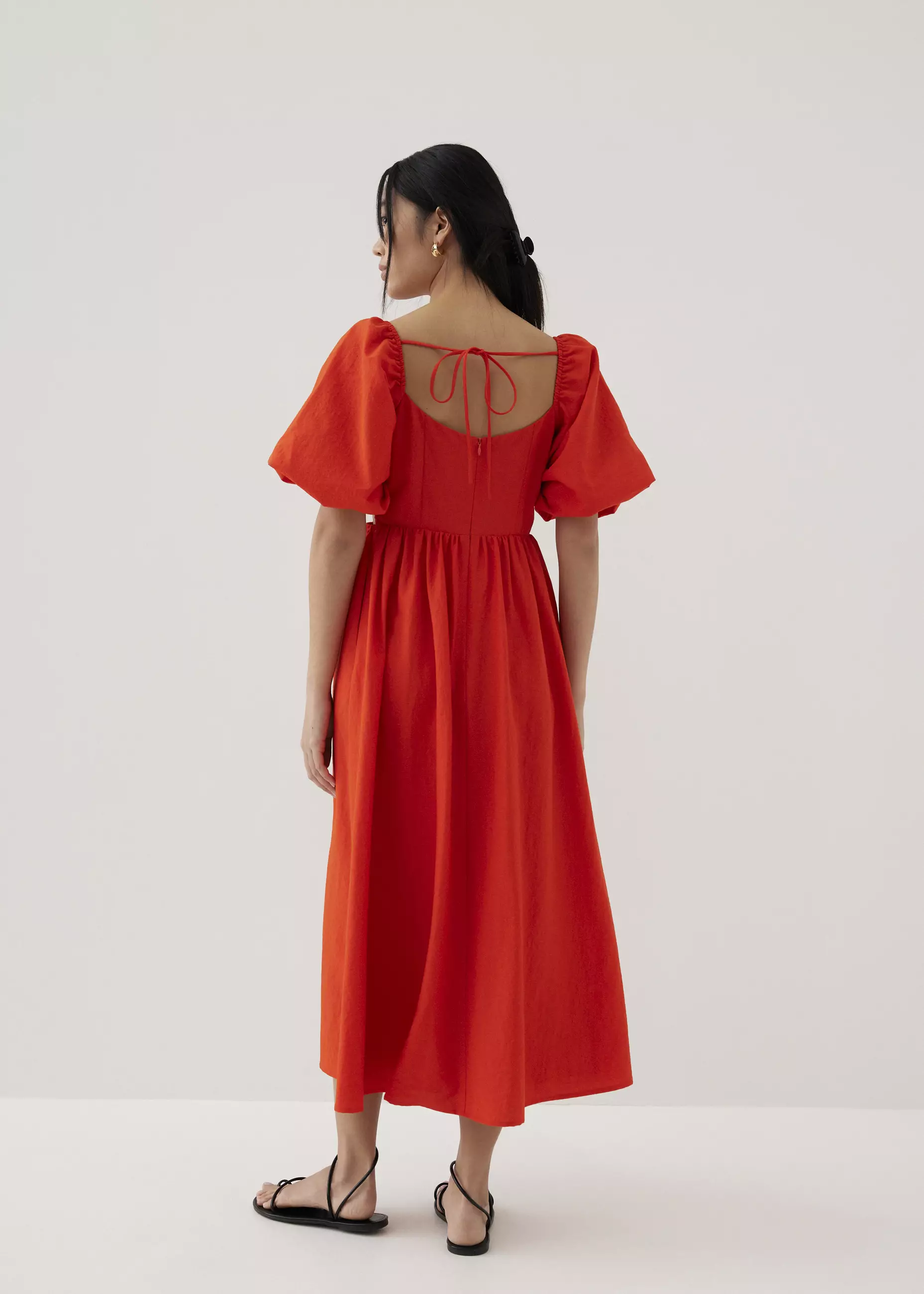 Dress Wanita - Alai Puff Sleeve Fit & Flare Midaxi Dress