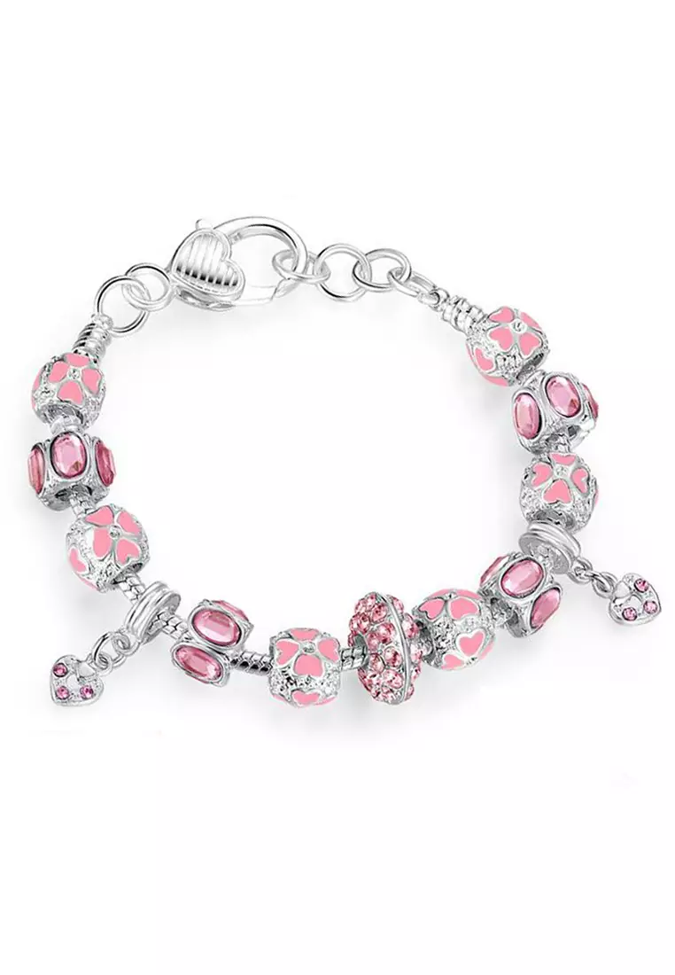 Pink Silver Plated Charm Bracelet Buy YOUNIQ YOUNIQ Silver
