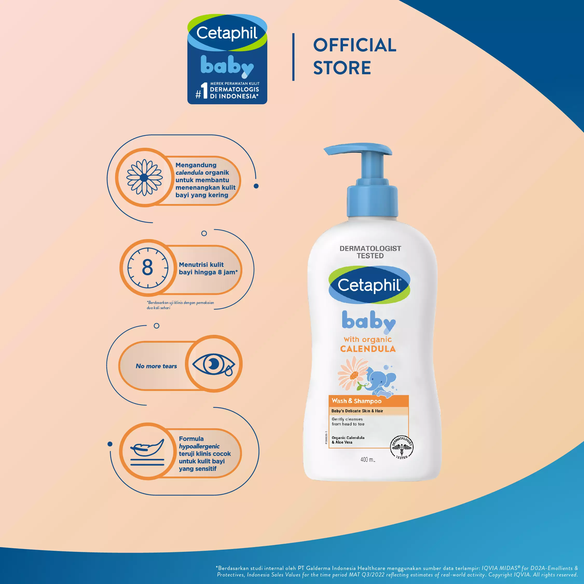 Cetaphil Baby Wash & Shampoo with Organic Calendula 400 ML