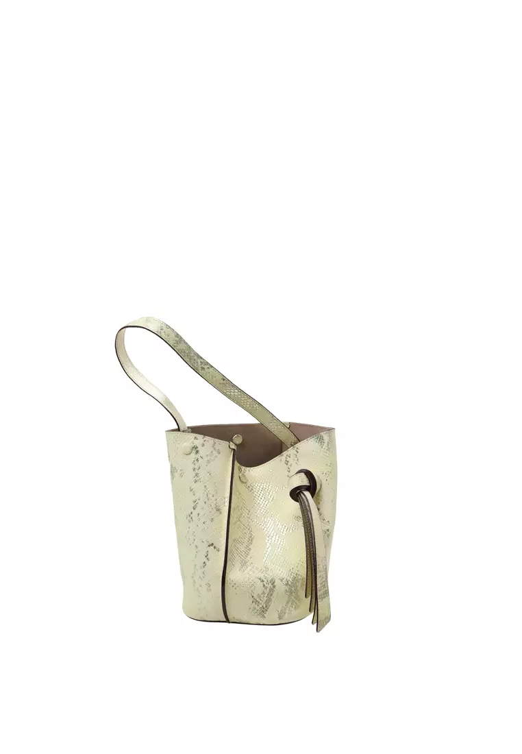 ORUKAMI Knot Bucket Bag Small - Embossed Lemon