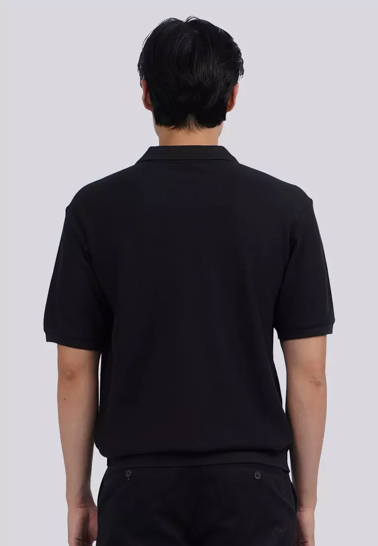 Two Tone Textured Polo Shirt