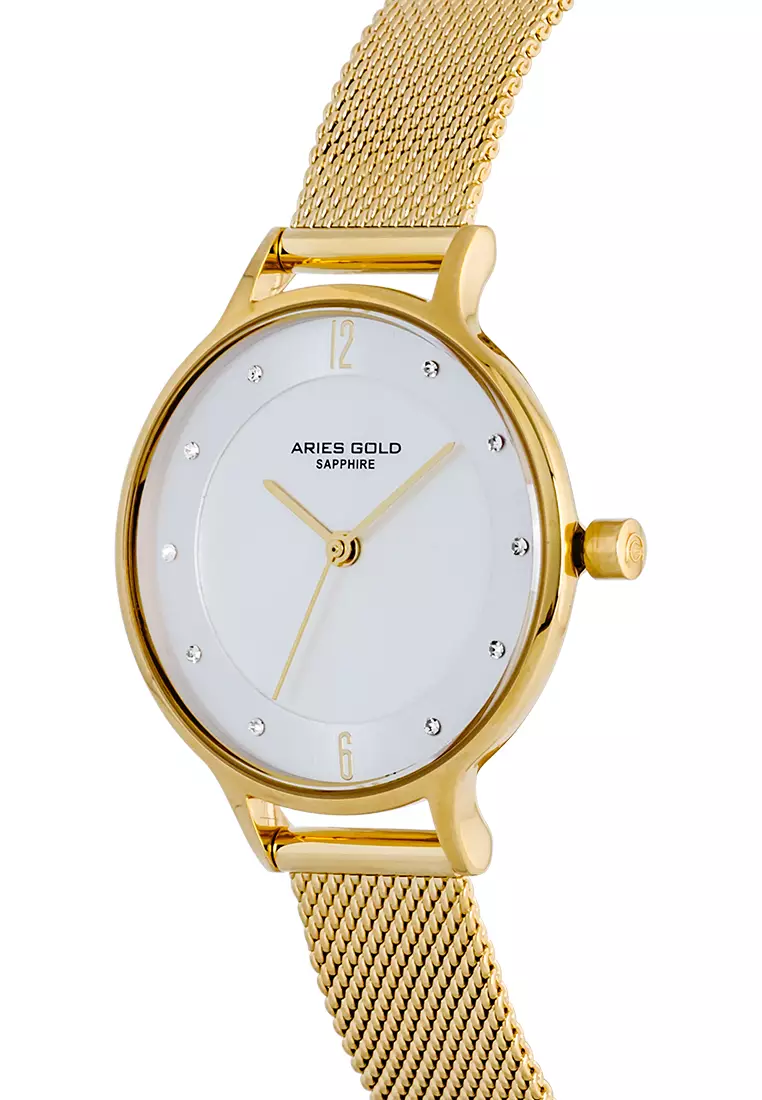 Aries gold sapphire watch price sales