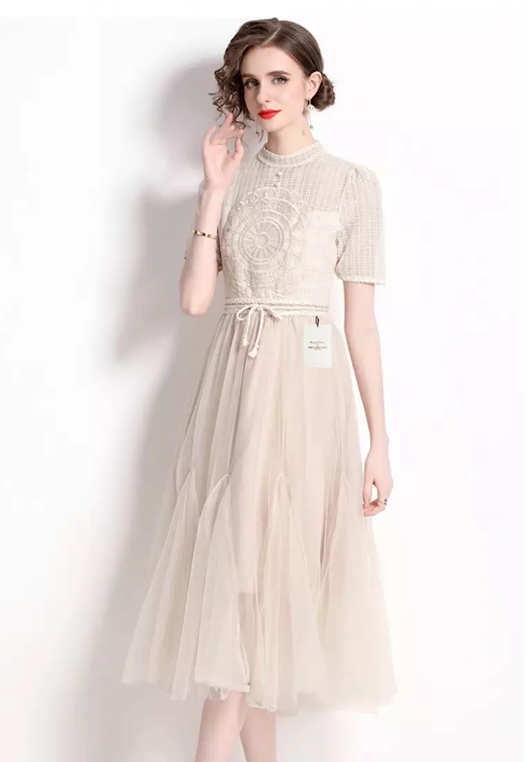 Vintage Slim Lace Dress ZHY9028-701