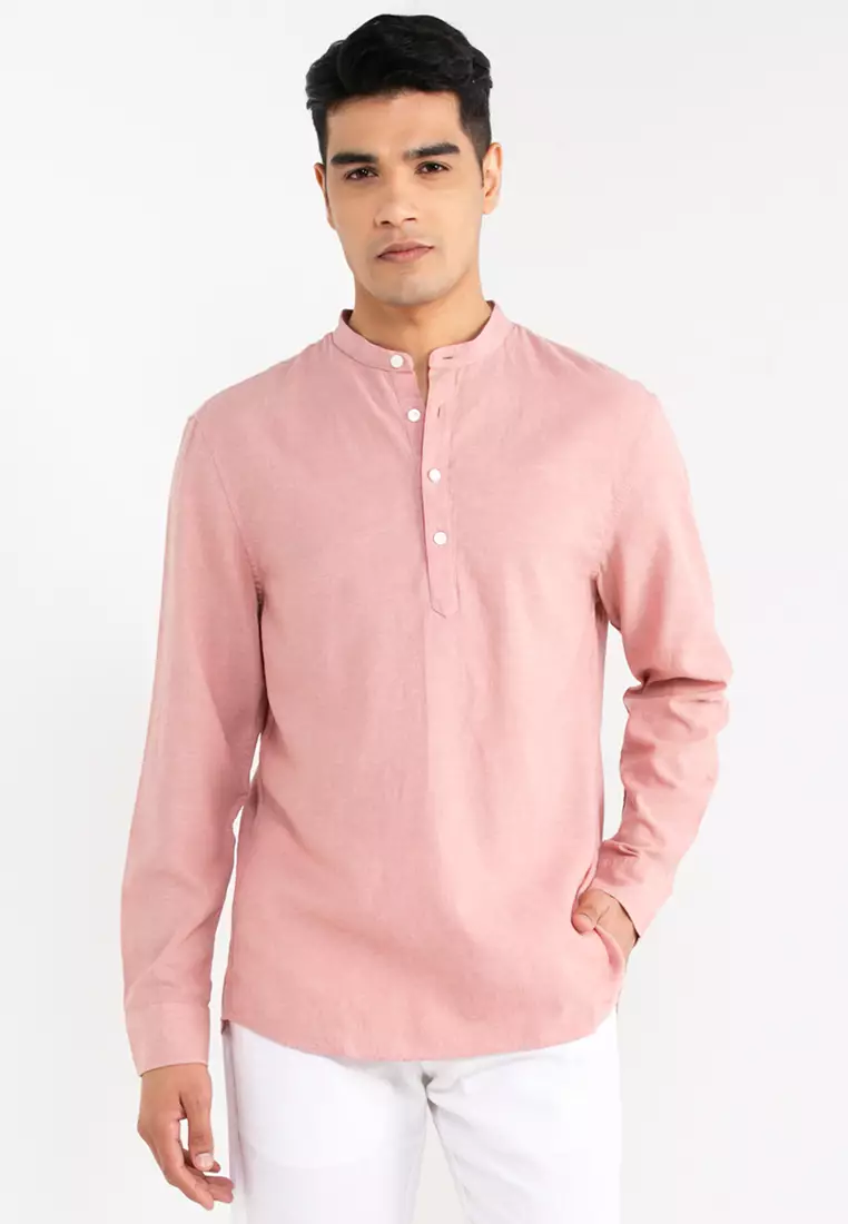 Men s Linen Long Sleeve Shirt 01042218