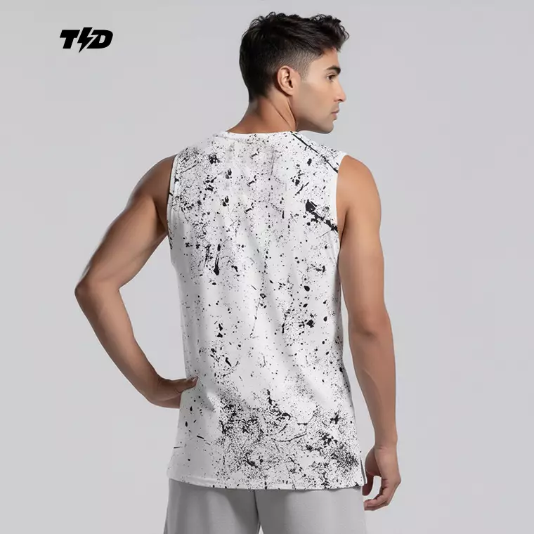 TDACTIVE Kaos Kutung Lari Running Pria Kalcer vtank "bad photocopy" putih MSB29