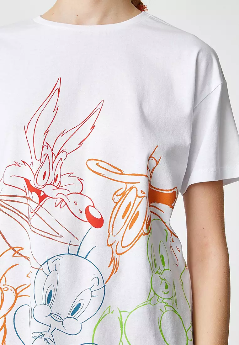 Buy Crew-Neck Cotton T-Shirt with Brand Print Online at Best Prices in