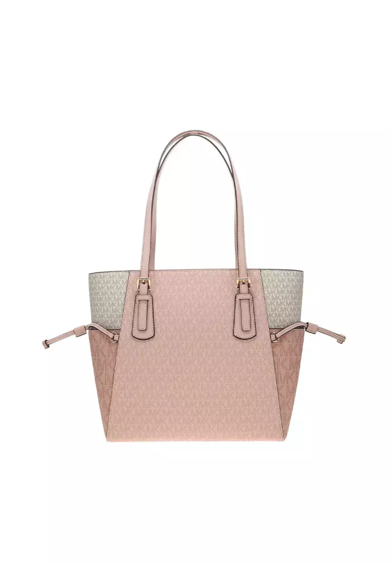 Voyager Large Color-Block Signature Logo Tote Bag In Powder Blush 35S5GV6T7B