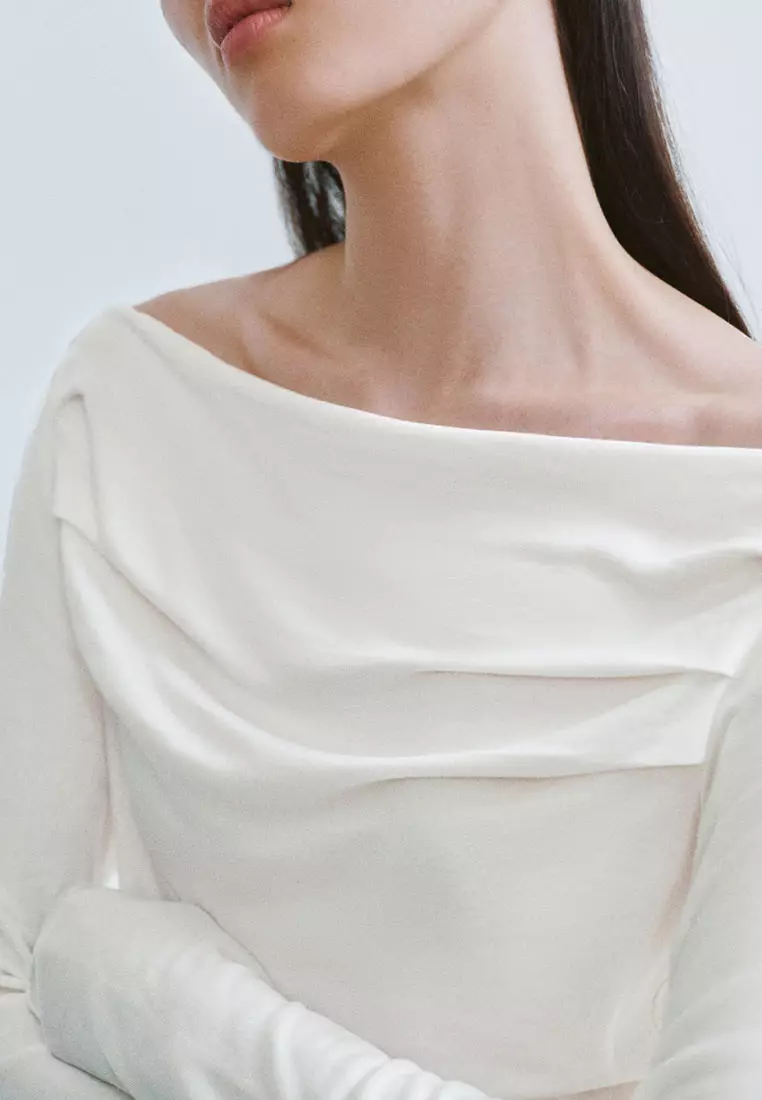 Cowl Neck Ruched Skinny Top