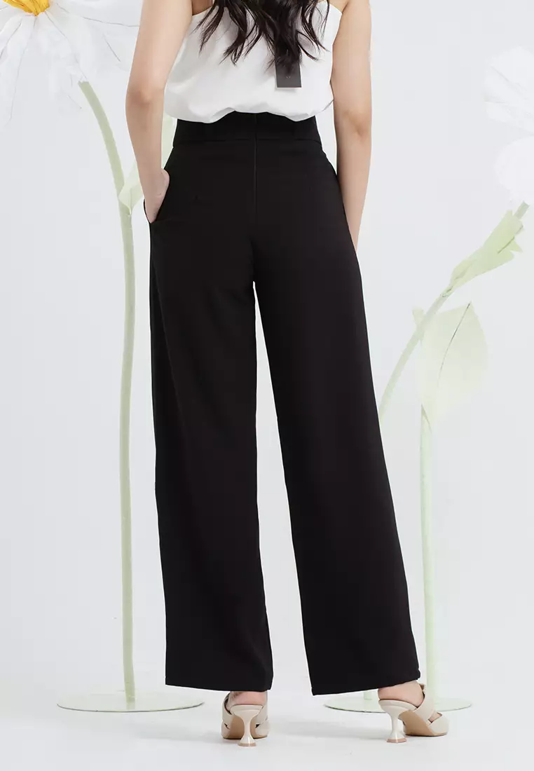 Calla High Waist Pants in Black