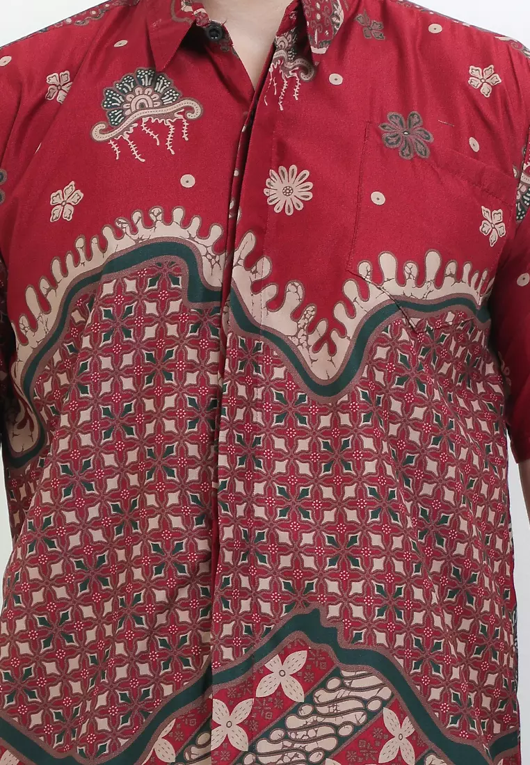 Bintang Kemeja Batik Exclusive Premium Pria Casual Modern Lengan Pendek