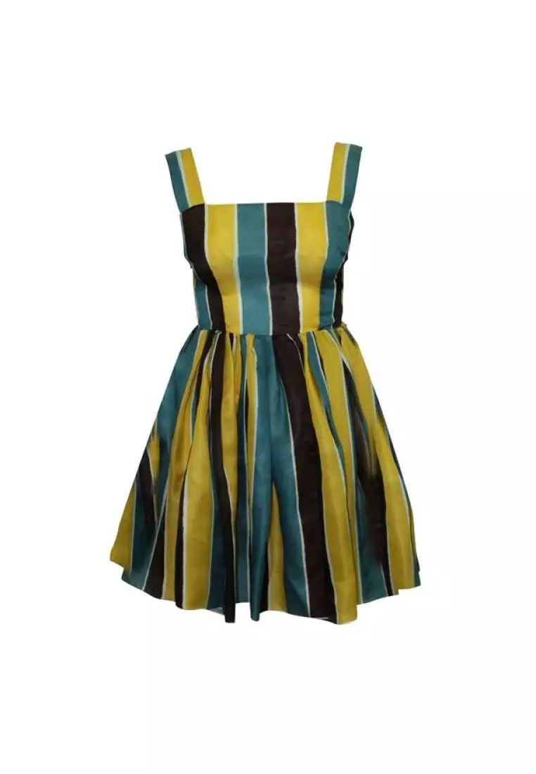 Dolce Gabbana Pre Loved DOLCE GABBANA Colorful Striped Silk