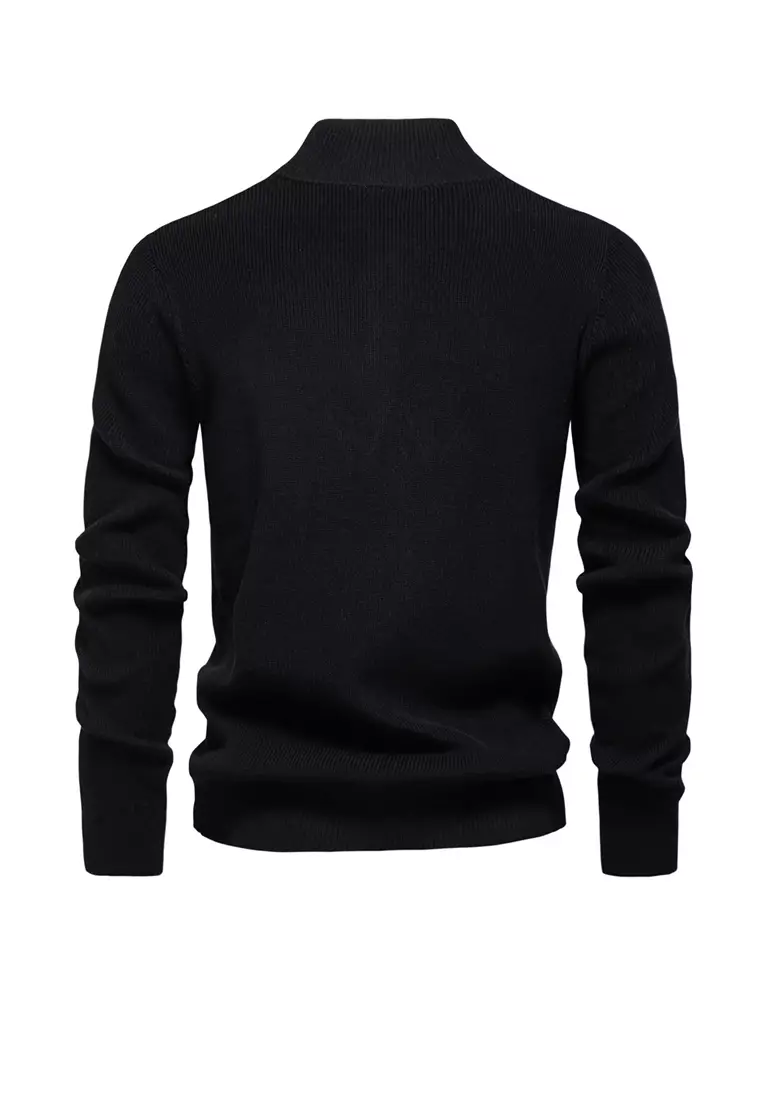 Henley Neck Knit Sweater AX-SW833