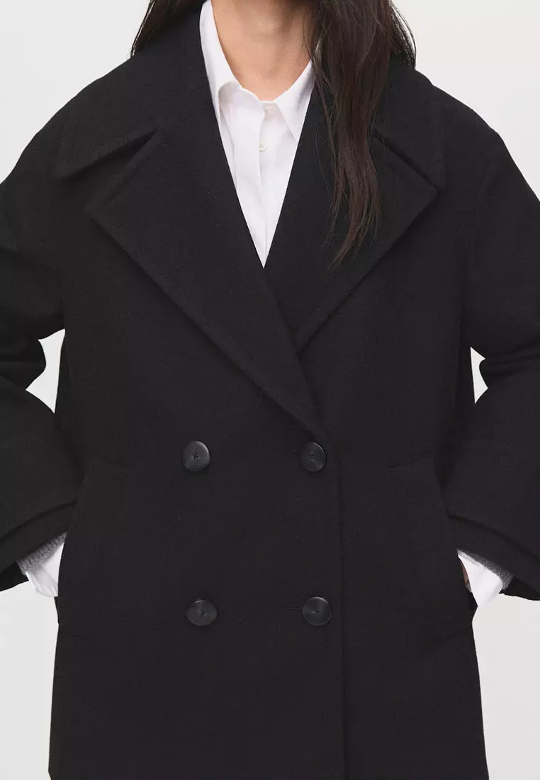 Double-Breasted Wool-Blend Coat