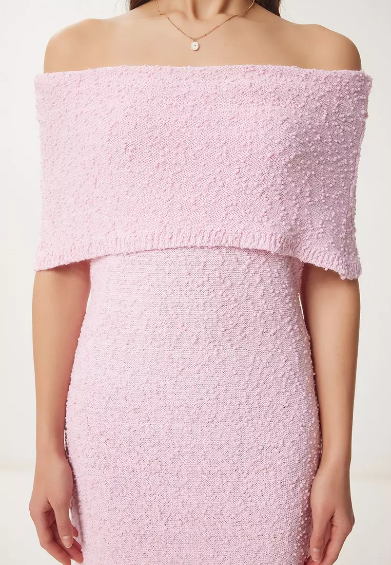 Carmen Collar Summer Knitwear Dress