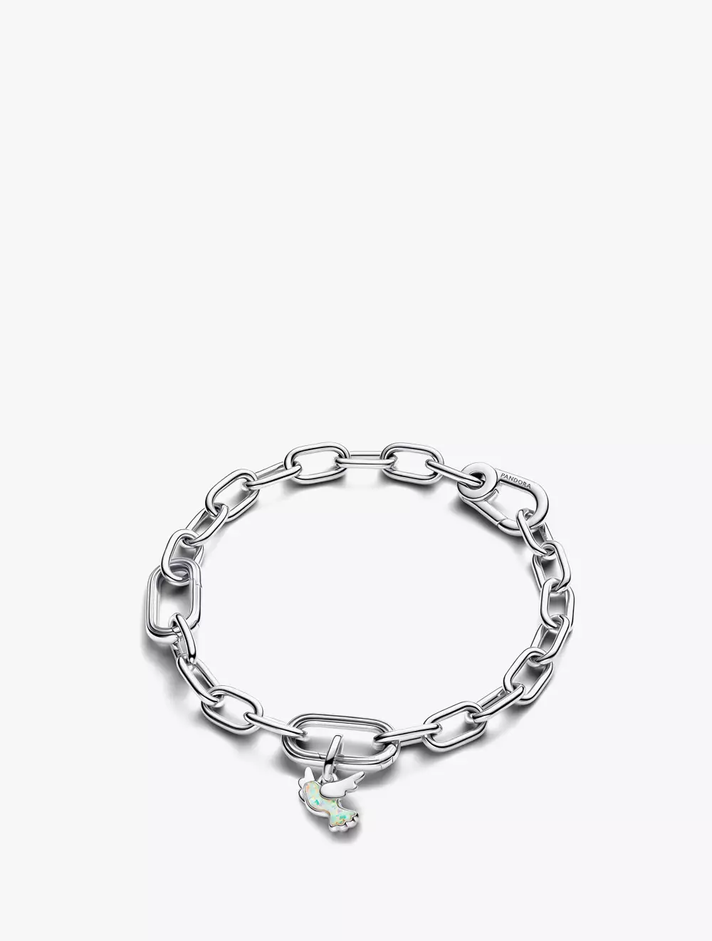 Dove sterling silver mini dangle with white lab-created opal
