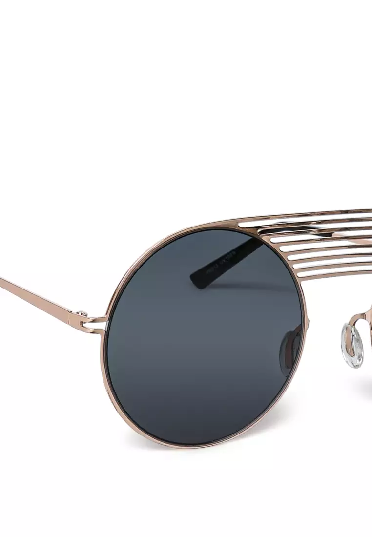 Kacamata Hitam Bulat Unik Warna Abu-Abu Tua