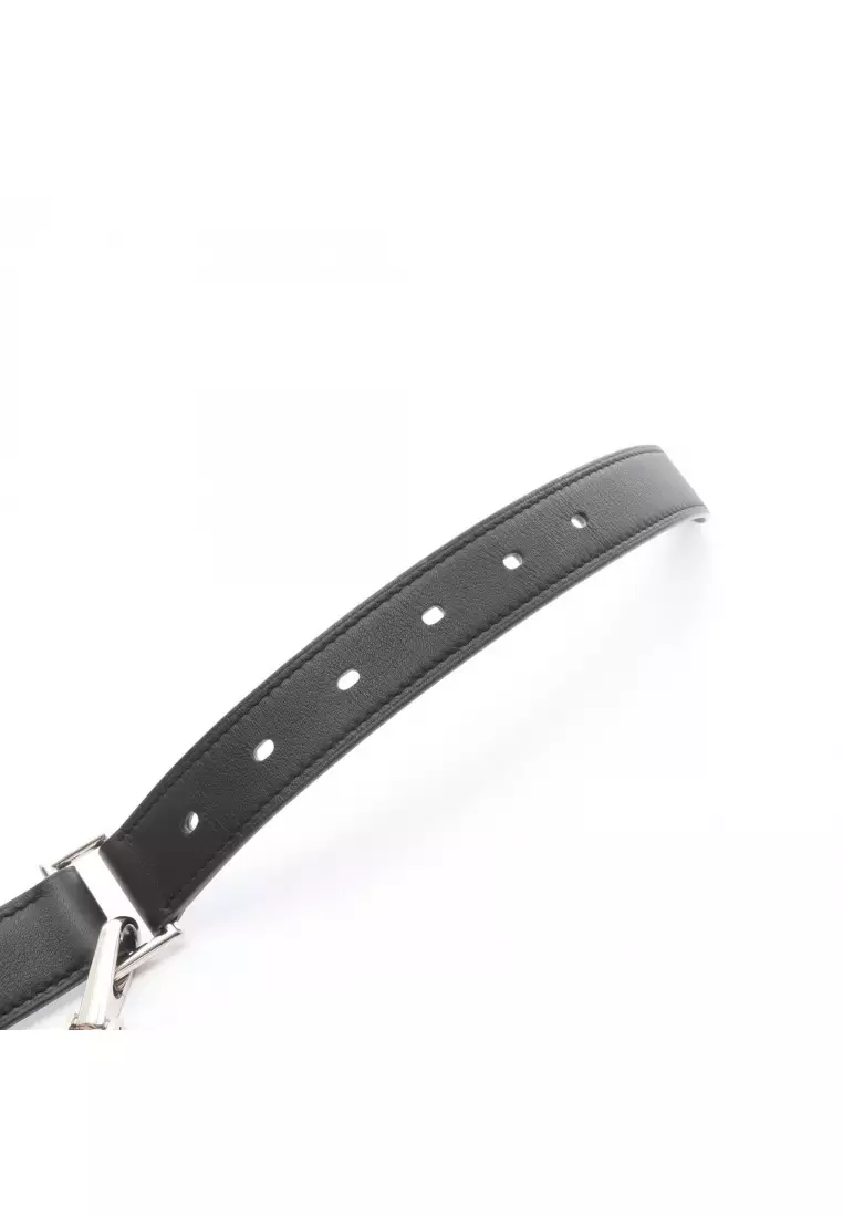 Pre-Loved Hermès Andy 26 belt leather black Silver silver hardware B stamp